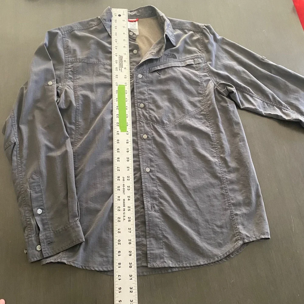 The North Face A5 Series Mens Medium Gray Nylon Ripstop Hiking Shirt AH5N